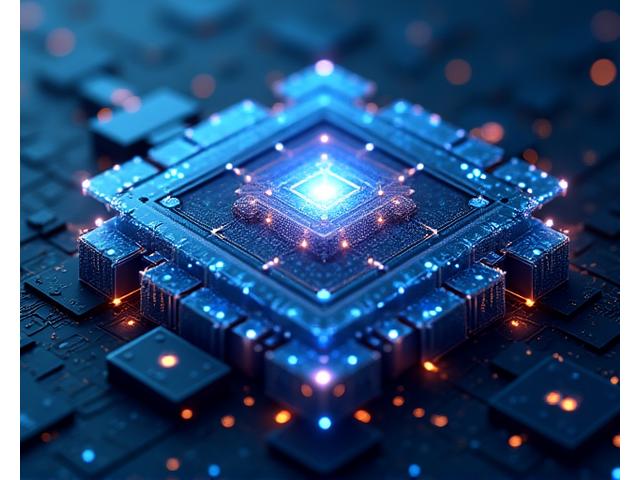 Illustration of layered cybersecurity, showing firewalls, encryption keys, and secure cloud symbols protecting a central database with bright, glowing connections.